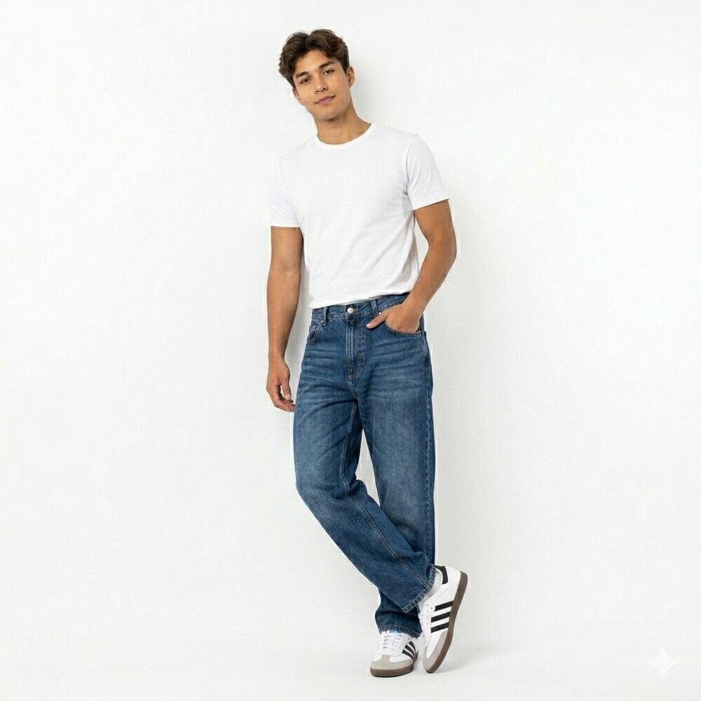 Vibes Jeans Men's 40 x 34 (32) Blue Denim Baggy Skater Urban Y2K Vintage Pants